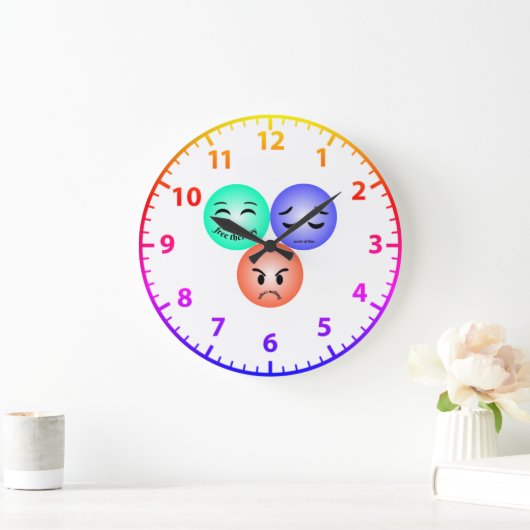 絵文字の感覚に幸せ、悲しみ、怒引用文   ラージ壁時計 (ホーム)