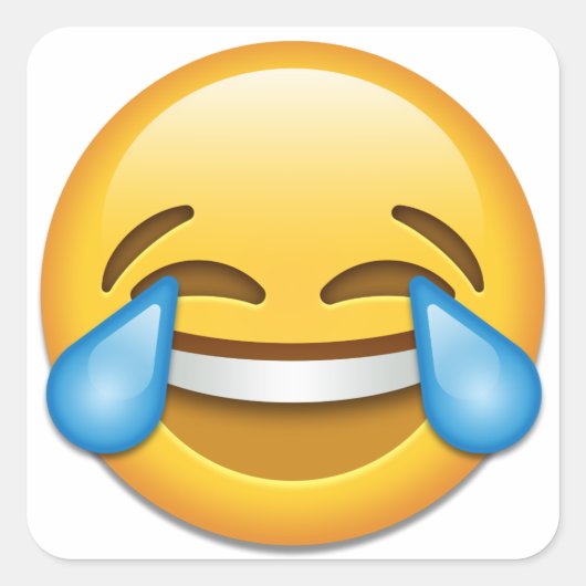 絵文字の涙おもしろい スクエアシール (正面)
