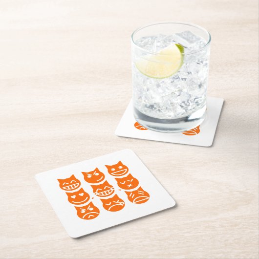 絵文字の生き方 スクエアペーパーコースター (インサイチュ)