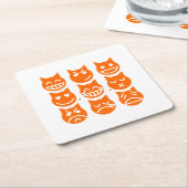 絵文字の生き方 スクエアペーパーコースター (アングル)