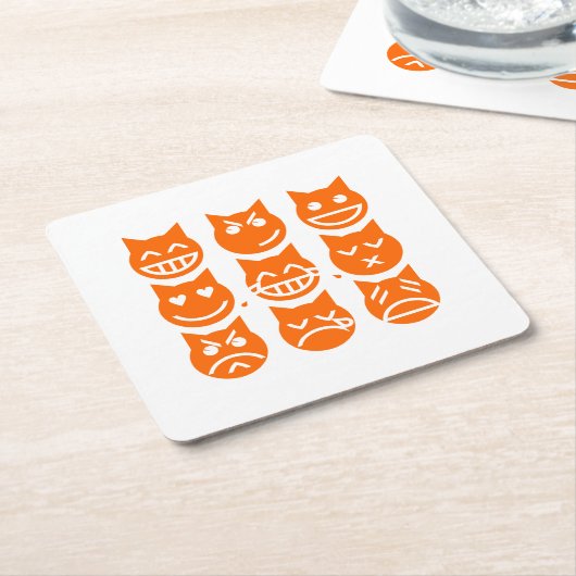 絵文字の生き方 スクエアペーパーコースター (アングル)