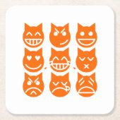 絵文字の生き方 スクエアペーパーコースター (正面)