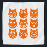 絵文字の生き方 バンダナ<br><div class="desc">絵文字の猫の9人の生活～ニヤニヤ笑い、微笑み、愛、喜びの涙キスをする、口を開く、泣き叫びと疲れ。Globe Trottersは、地球の特異な画像を専門のまわりにに扱っている。グリーティングカユニークード、はがき、ポスター、マウスパッドなど。</div>