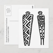 絵文字の男性-白黒 ポストカード (正面/裏面)