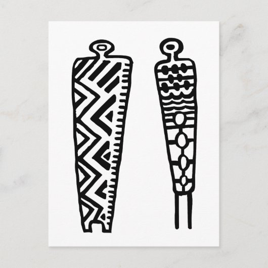 絵文字の男性-白黒 ポストカード (正面)