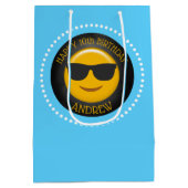 絵文字の誕生日パーティーパーソナライズされた（2018年） ミディアムペーパーバッグ (裏面)