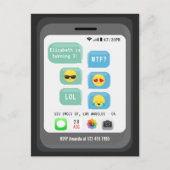 絵文字の誕生日パーティー ポストカード (正面)