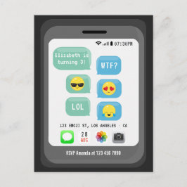 絵文字の誕生日パーティー ポストカード