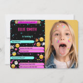 絵文字の誕生日写真招待状 招待状 (正面)