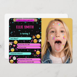絵文字の誕生日写真招待状 招待状