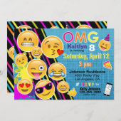 絵文字の誕生日招待状 招待状 (正面/裏面)