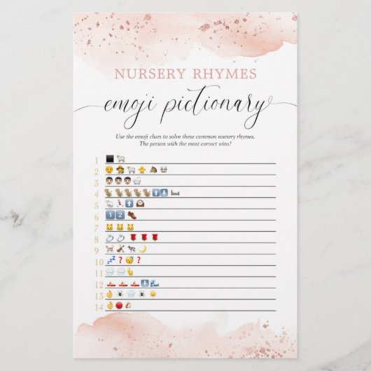 絵文字の赤ちゃんシャワーゲーム水彩バラ (正面)