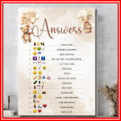 絵文字の赤ちゃんシャワーゲーム水彩熊 招待状