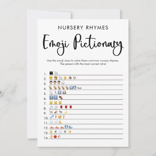 絵文字の赤ちゃんシャワーゲー男女兼用ム 招待状 (正面)