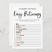 絵文字の赤ちゃんシャワーゲー男女兼用ム 招待状 (正面/裏面)