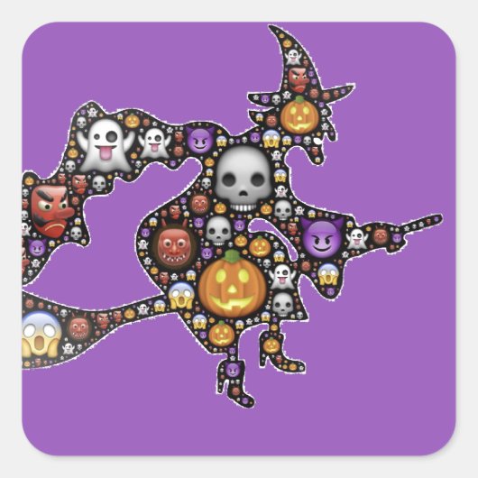 絵文字の魔女 スクエアシール (正面)