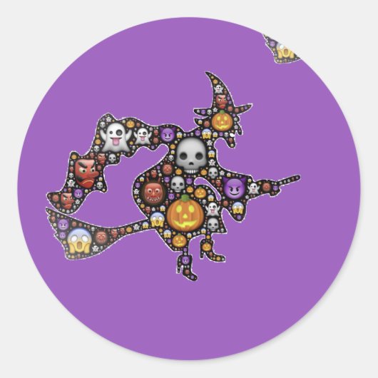 絵文字の魔女 ラウンドシール (正面)