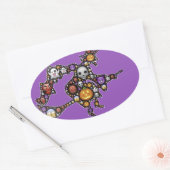 絵文字の魔女 楕円形シール (封筒)