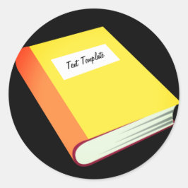 絵文字の黄色い本をカスタマイズする ラウンドシール