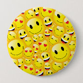 絵文字の黄色のアイコン 缶バッジ (正面)