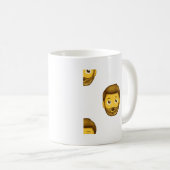 絵文字ひげを生やした男 コーヒーマグカップ (正面右)