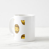 絵文字ひげを生やした男 コーヒーマグカップ (正面左)