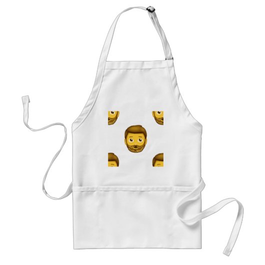 絵文字ひげを生やした男 スタンダードエプロン (正面)