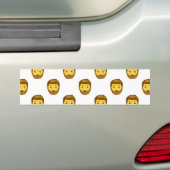 絵文字ひげを生やした男 バンパーステッカー (車上)