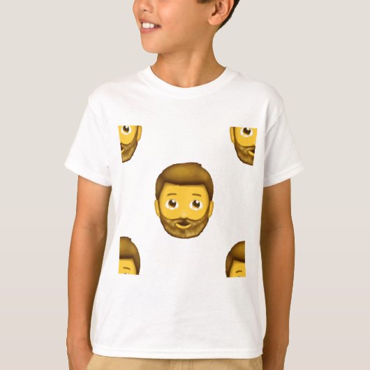 絵文字ひげを生やした男 Tシャツ (正面)