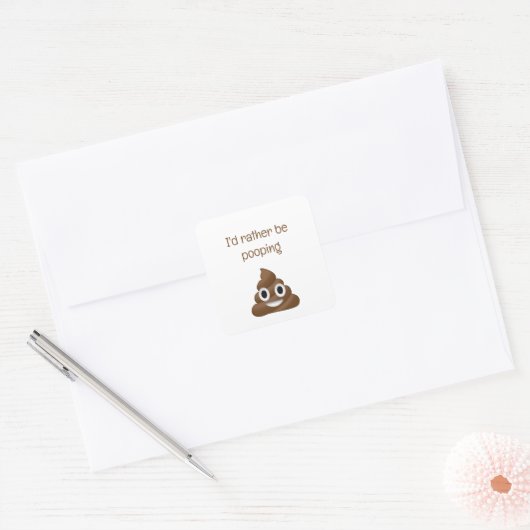 絵文字をウンチしていおもしろいたい スクエアシール (封筒)