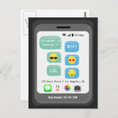 絵文字をテーマにした誕生日パーティー ポストカード (正面/裏面)