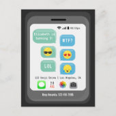 絵文字をテーマにした誕生日パーティー ポストカード (正面)