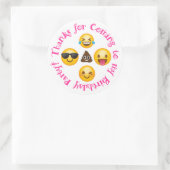 絵文字をテーマ感謝していにステッカー ラウンドシール (バッグ)