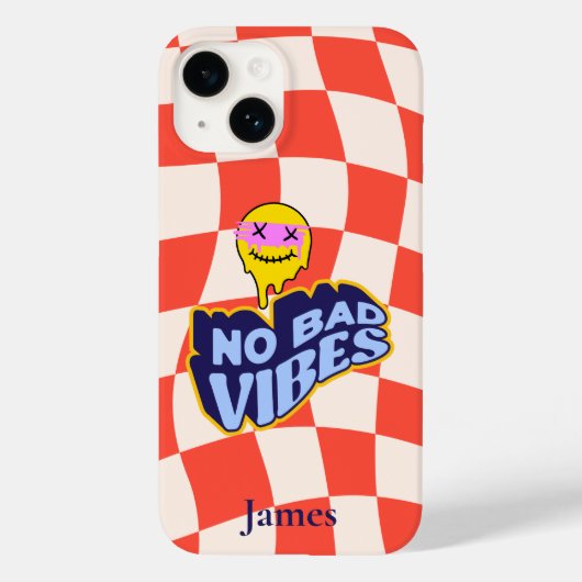 絵文字を溶かす悪い雰囲気市松模様になし Case-Mate iPhoneケース (裏面)