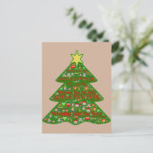 絵文字アートクリスマスツリーホリデーポストカード シーズンポストカード (スタンド正面)