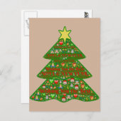 絵文字アートクリスマスツリーホリデーポストカード シーズンポストカード (正面/裏面)