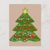 絵文字アートクリスマスツリーホリデーポストカード シーズンポストカード (正面)