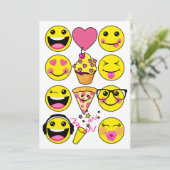 絵文字インスパイアバースデーパーティーへの招待 招待状 (スタンド正面)