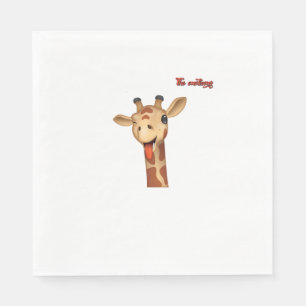 絵文字ウィンキング舌アウトgiraffe顔 スタンダードランチョンナプキン
