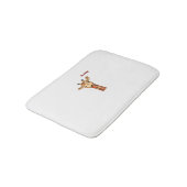 絵文字ウィンキング舌アウトgiraffe顔 バスマット (アングル)