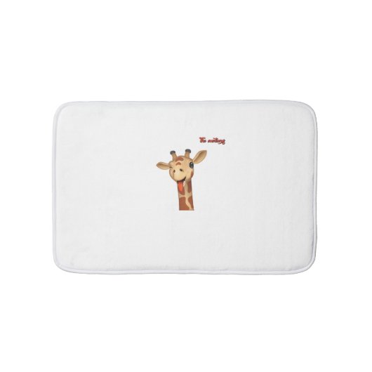 絵文字ウィンキング舌アウトgiraffe顔 バスマット (正面)