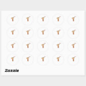 絵文字ウィンキング舌アウトgiraffe顔 ラウンドシール (シート)