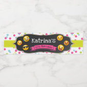 絵文字ウォーターボトルラベル水玉模様誕生日パーティー ペットボトルラベル (シングルラベル)