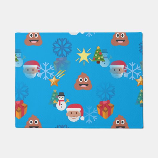 絵文字ウンチクリスマスドアマット ドアマット (正面)