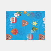 絵文字ウンチクリスマスブランケット フリースブランケット (正面(横))