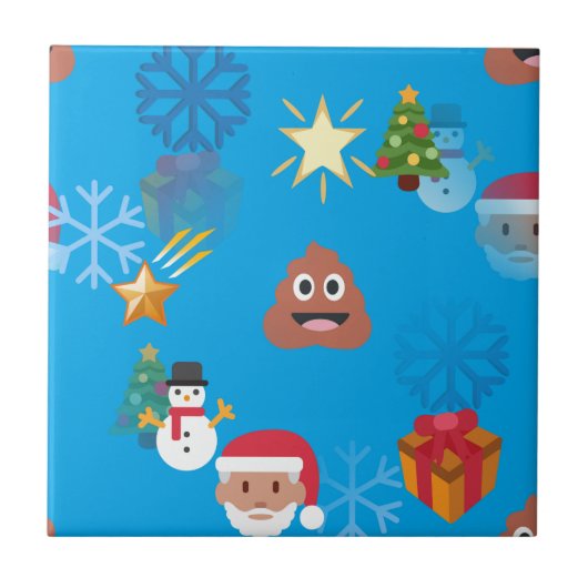 絵文字ウンチクリスマス タイル (正面)
