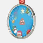 絵文字ウンチクリスマス メタルオーナメント (左)
