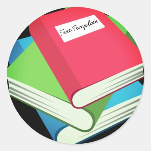 絵文字カスタム本の山 ラウンドシール (正面)