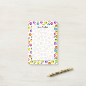 絵文字カラフルの顔保が笑う ポストイット (デスク上)