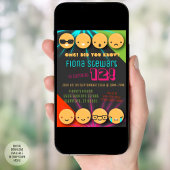 絵文字カラフル誕生日パーティーへのかわいい招待 招待状